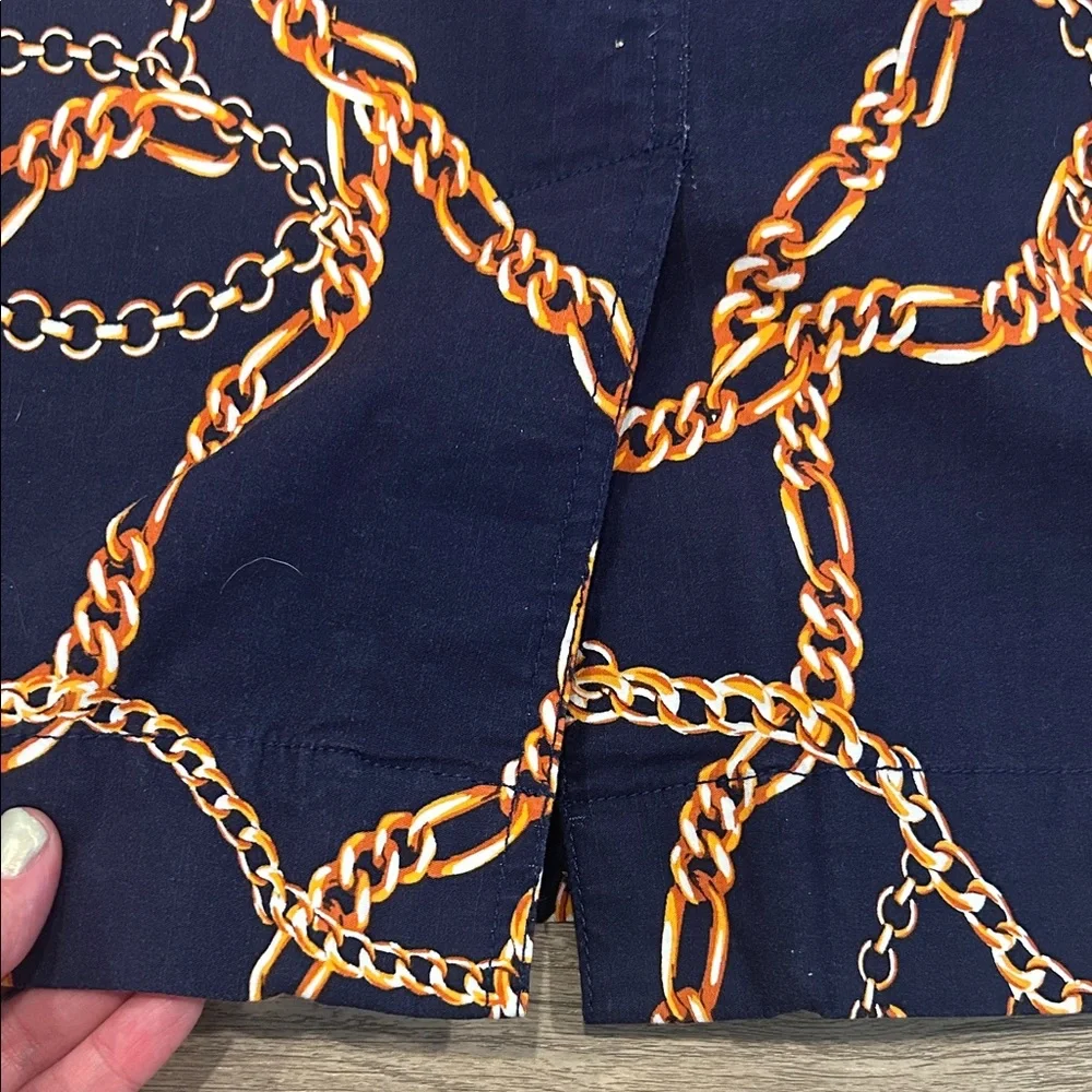 Maeve by Anthropologie Navy Chain-Print Pencil Skirt - Picture 4 of 5